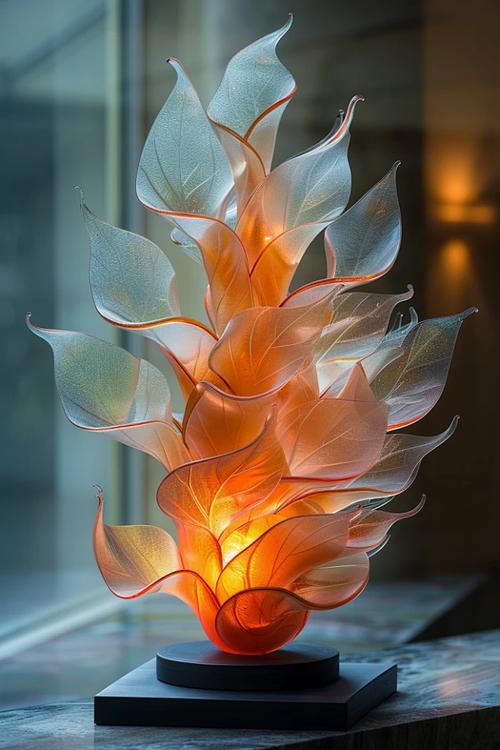 精美花朵植物琉璃装饰品